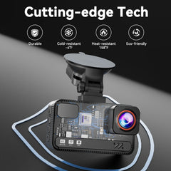 Dash Cam Front and Rear, 4K+4K Full HD Car Camera, 3" IPS Screen, 128GB Card, Built-in 5G Wi-Fi GPS, G-Sensor, Night Vision, Loop Recording, 24H Parking Mode