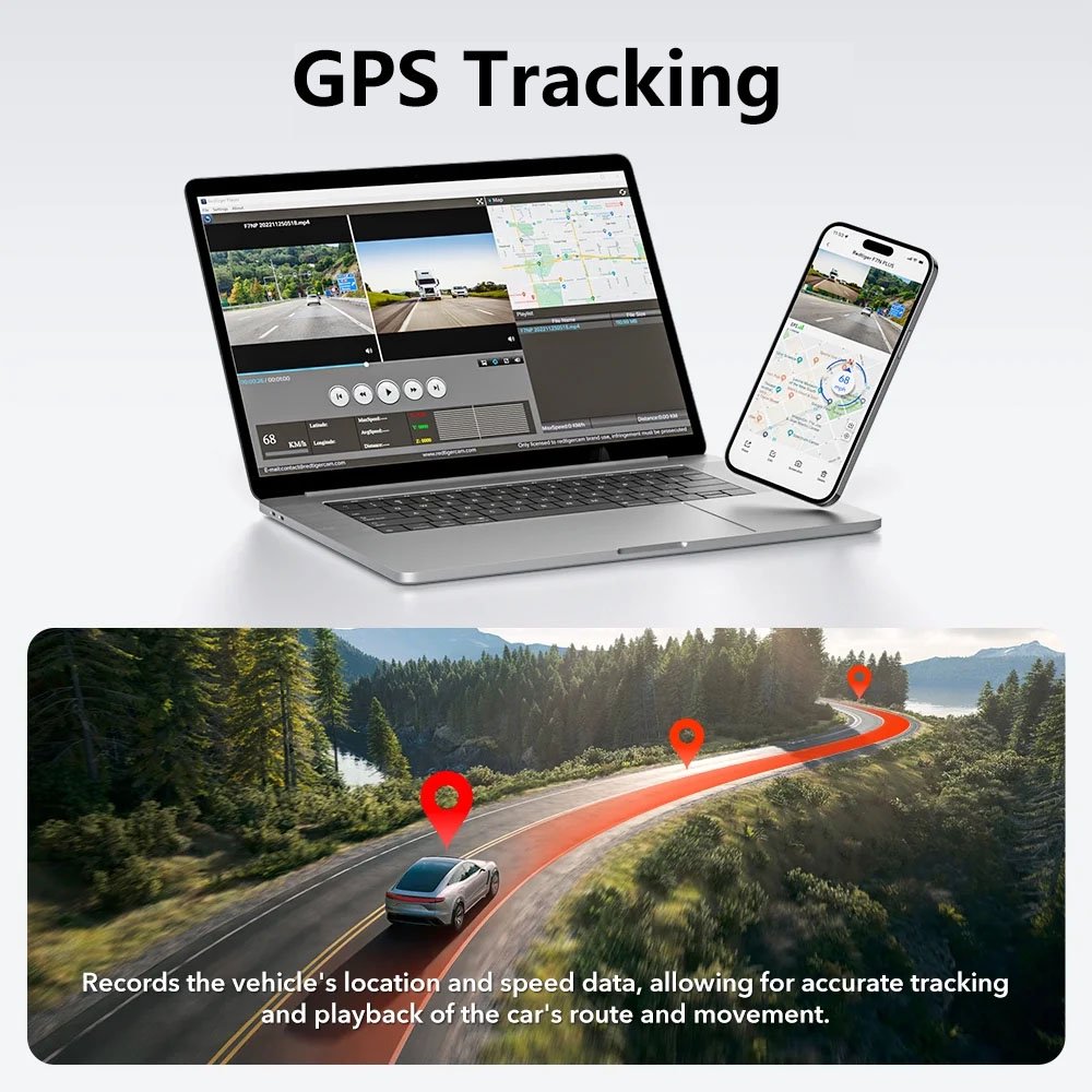 Dash Cam Front and Rear, 4K+4K Full HD Car Camera, 3" IPS Screen, 128GB Card, Built-in 5G Wi-Fi GPS, G-Sensor, Night Vision, Loop Recording, 24H Parking Mode